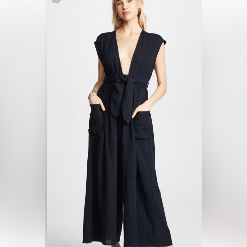 Mara Hoffman Black Swim Coverup with Tie Waist